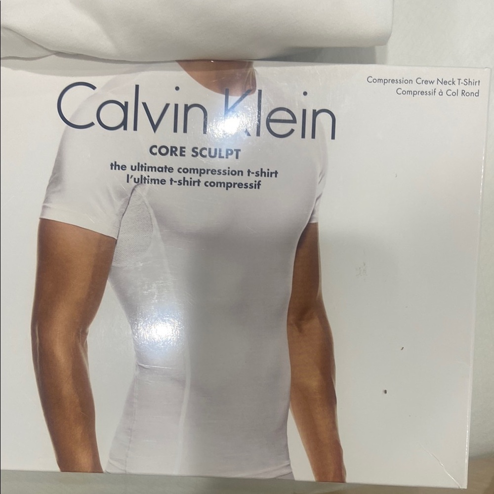Calvin Klein Core Sculpt T-Shirt in White.   Price is for 2